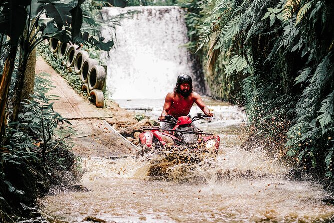 ATV Quad Bike Bali with Waterfall Gorilla Cave and Lunch - Gorilla Cave and the waterfall stop