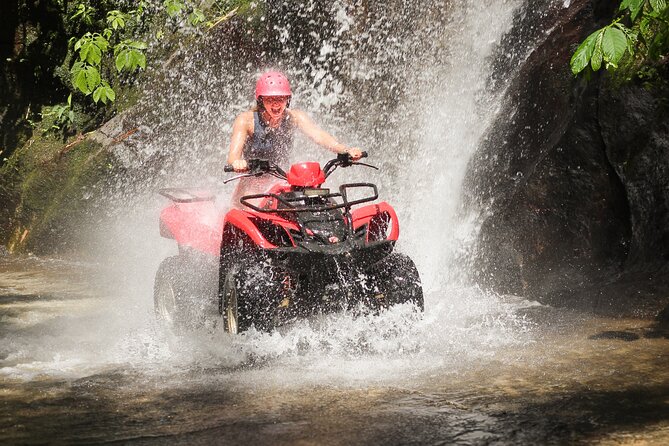 ATV Quad Bike Kuber Through Waterfall, Tunnel And Rice Field - Who will enjoy this ride most