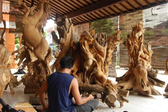 Bali Arts shopping with temples-waterfall visit. - Mas, where wood becomes Balinese art