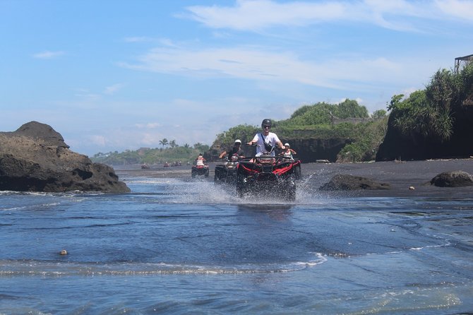 Bali ATV Ride In the beach black sand atv tour - Rice Fields, Cornfields, and Local Village Roads