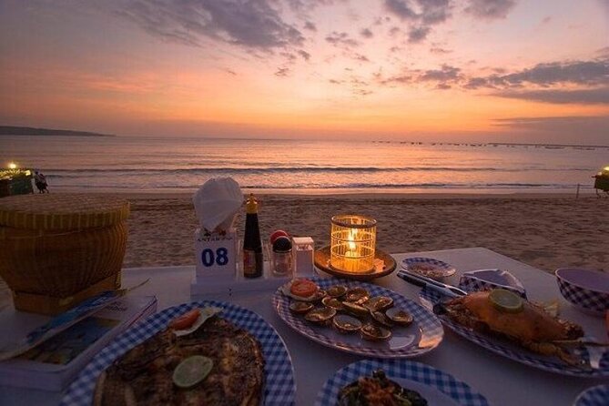 Bali Romantic Seafood Dinner under sunset jimbaran Beach - Reaching the tables on Jimbaran Beach