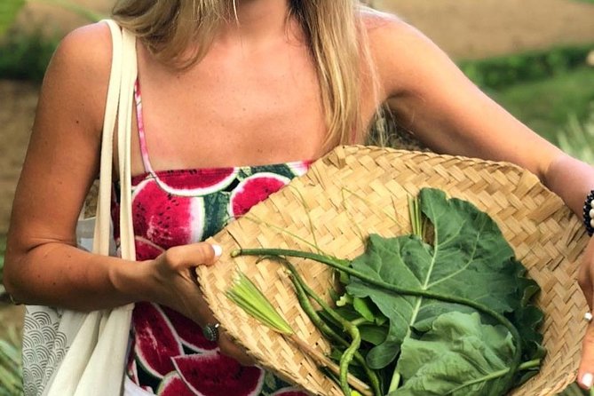 From Ubud: Authentic Bali Farm Cooking School & Organic Farm - Picking produce on an 8,000-square-meter organic farm