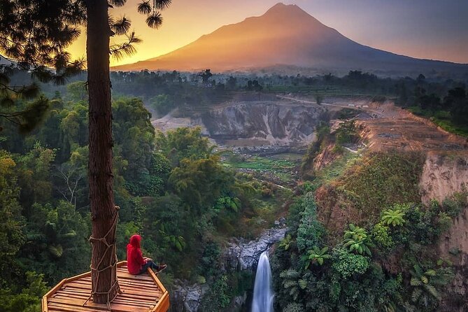 Selogriyo Temple and Trekking Java Rice Terraces, hidden waterfall -Nature Java - Lunch in Magelang, with local flavor