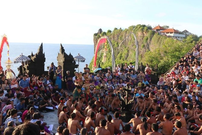 Tanah Lot and Uluwatu Temple Tour Including Seafood Dinner at Jimbaran Beach - Tanah Lot around 1 p.m., a temple surrounded by water