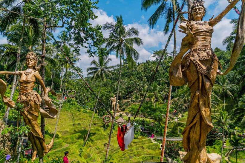 Ubud: Alas Harum Day-Pass, Swing, Sky Bike & Flying Fox - Rice terraces, caves, and the birdnest area