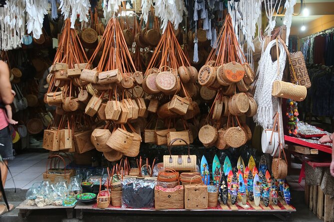 Ubud Iconic Full Day Tour Monkey Forest Rice Terraces Waterfalls - Shopping at Ubud Traditional Art Market