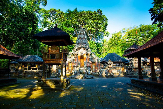 Ubud Iconic Full Day Tour Monkey Forest Rice Terraces Waterfalls - Cooling off at Tegenungan Waterfall